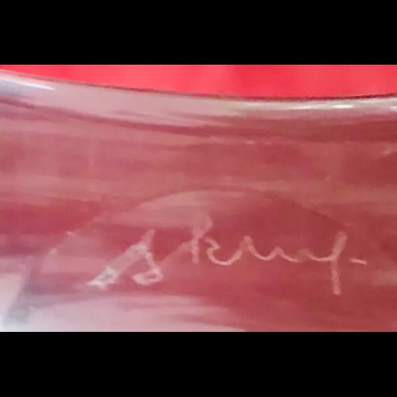 Vintage Skrufs Glasbruk Girl Praying Stars Vase - Picture 3 of 8